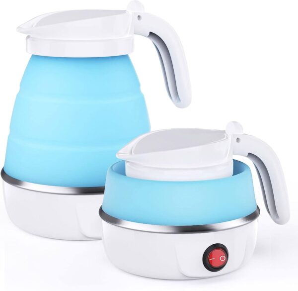 Foldable Travel Electric Kettle – Compact, Fast-Boiling, Silicone, 600ml