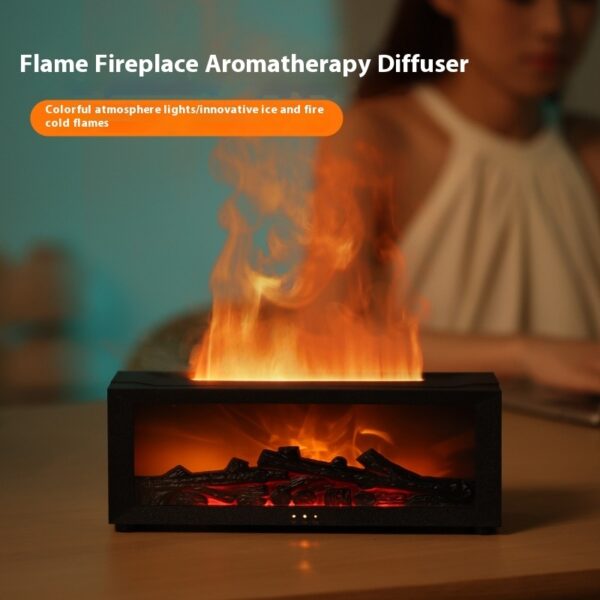 New Flame Aromatherapy Diffuser Colorful Essential Oil Humidifier 3D Fireplace Effect - Image 5