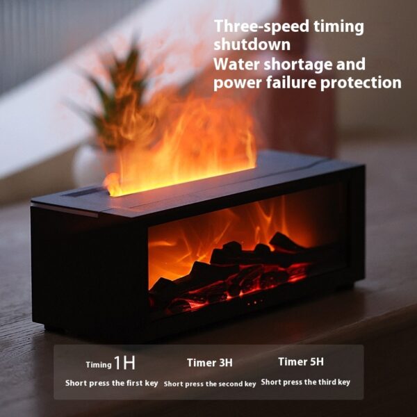 New Flame Aromatherapy Diffuser Colorful Essential Oil Humidifier 3D Fireplace Effect - Image 8
