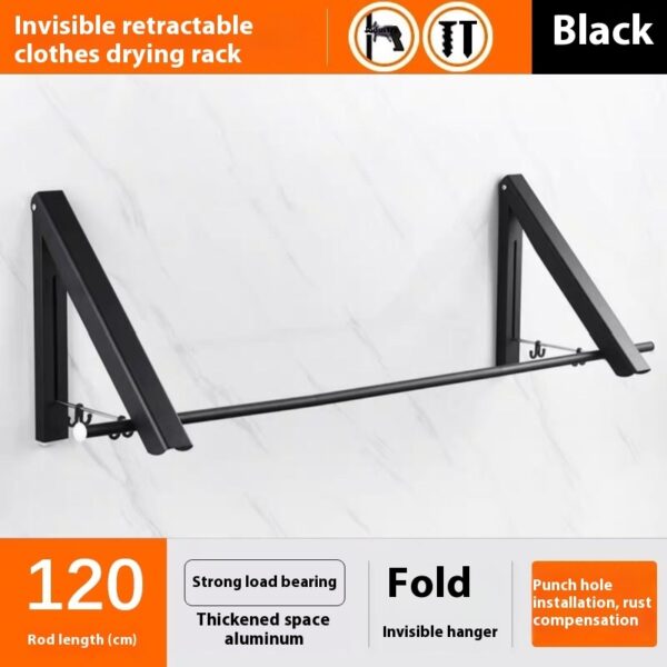 Foldable Space Aluminum Wall Hanger – Retractable Coat & Towel Rack - Image 4