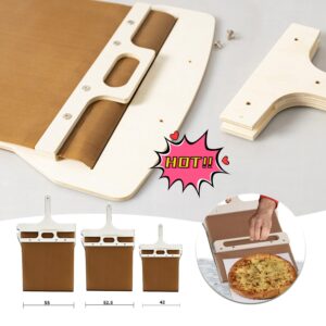 Wooden Sliding Pizza Peel with Handle – 3 Sizes for Easy Transfer and Serving