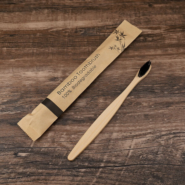 Flat Bamboo Toothbrush Kraft Paper Bag Toothbrush - Image 8