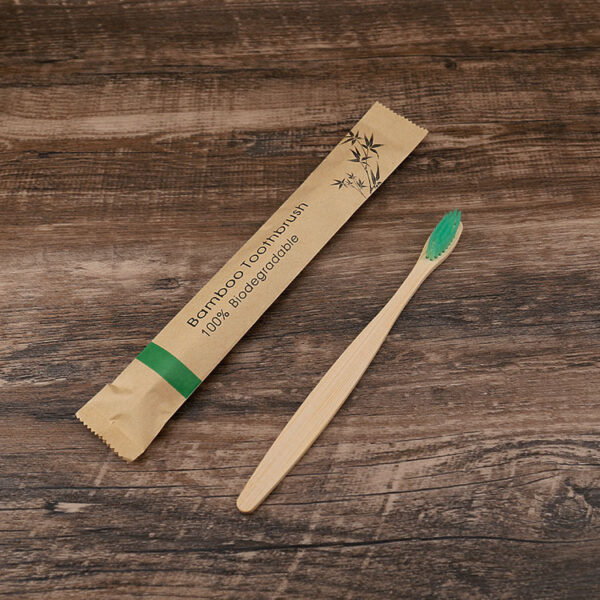 Flat Bamboo Toothbrush Kraft Paper Bag Toothbrush - Image 9