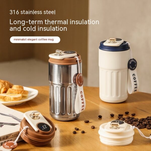 Smart Digital Thermal Bottle 450ml Stainless Steel Portable Coffee Mug - Image 6