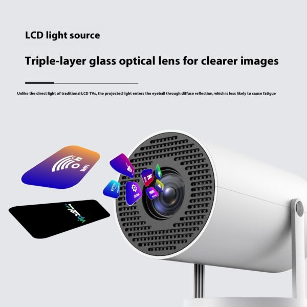 Portable HY300 Mini Projector – 180° Rotation, Auto Focus, 4K Support, WiFi & Bluetooth - Image 5