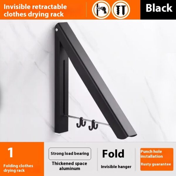 Foldable Space Aluminum Wall Hanger – Retractable Coat & Towel Rack - Image 6