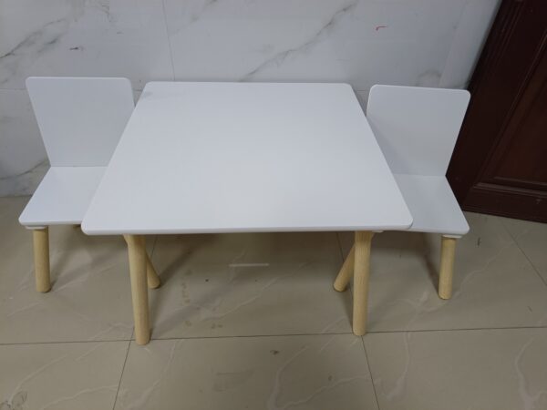 Kids Table and 2 Chairs Set – 3-Piece Wooden Activity Play Table for Toddlers - Image 10