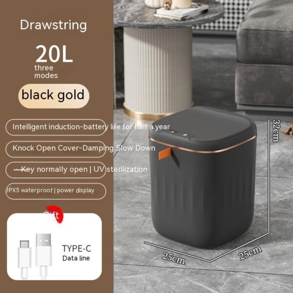 Smart Touchless Trash Can – Auto-Open, UV Sterilize, Waterproof - Image 2