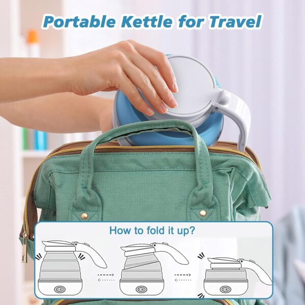 Foldable Travel Electric Kettle – Compact, Fast-Boiling, Silicone, 600ml - Image 3