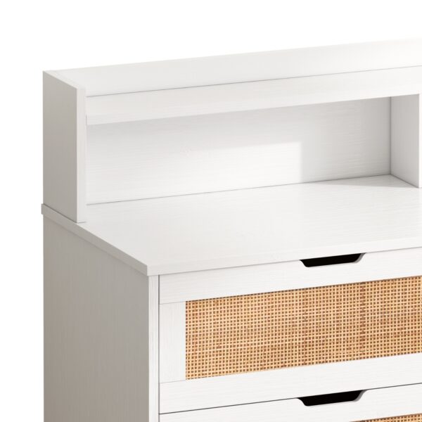6-Drawer  Storage Cabinet with LED Lights & Power Outlet – White - Image 6