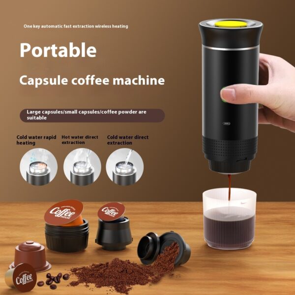 Electric 3-in-1 Portable Coffee Espresso Maker with Grinder Capsule Machine - Image 5