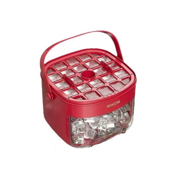 Press-Type Portable Ice Tray with Large Capacity Ice Bucket – 48 Extra-Large Cubes, Food-Grade Plastic - Image 4