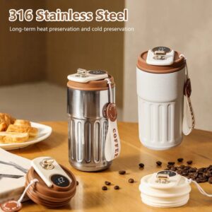 Smart Digital Thermal Bottle 450ml Stainless Steel Portable Coffee Mug