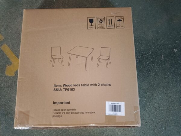 Kids Table and 2 Chairs Set – 3-Piece Wooden Activity Play Table for Toddlers - Image 7