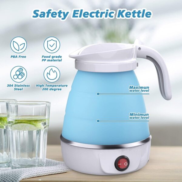 Foldable Travel Electric Kettle – Compact, Fast-Boiling, Silicone, 600ml - Image 4