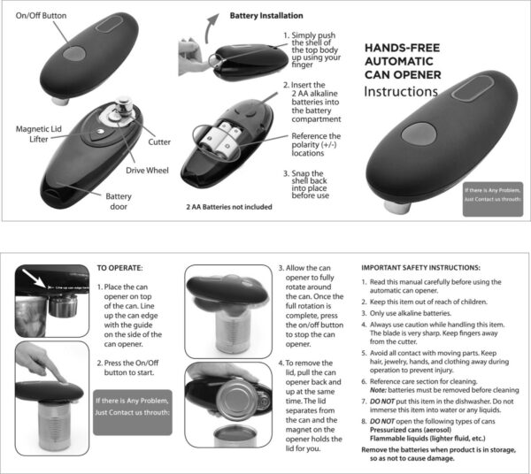 Electric One-Touch Can Opener Portable Kitchen Tool - Image 5