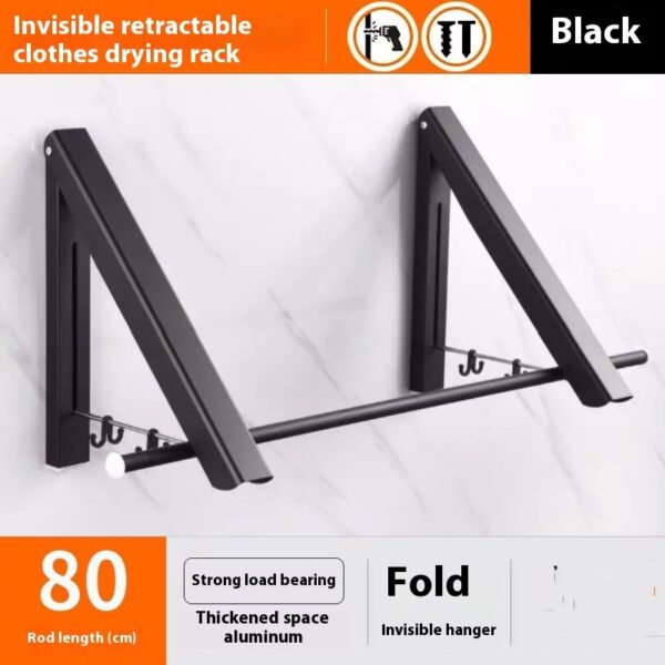 Foldable Space Aluminum Wall Hanger – Retractable Coat & Towel Rack - Image 5