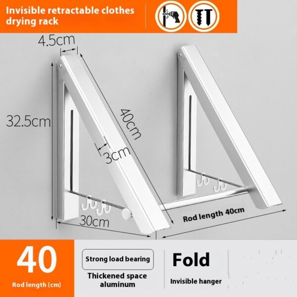 Foldable Space Aluminum Wall Hanger – Retractable Coat & Towel Rack - Image 8