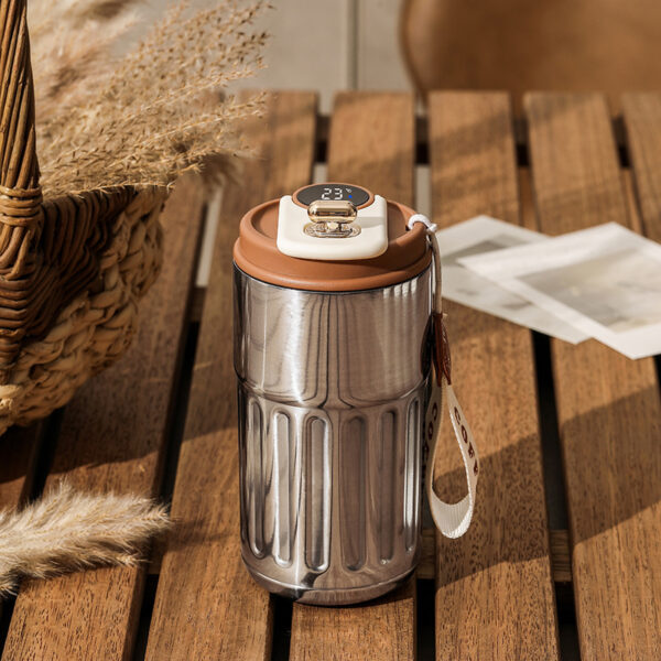 Smart Digital Thermal Bottle 450ml Stainless Steel Portable Coffee Mug - Image 2