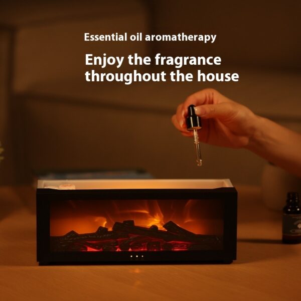 New Flame Aromatherapy Diffuser Colorful Essential Oil Humidifier 3D Fireplace Effect - Image 3