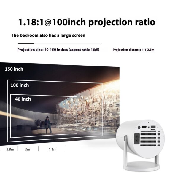 Portable HY300 Mini Projector – 180° Rotation, Auto Focus, 4K Support, WiFi & Bluetooth - Image 4