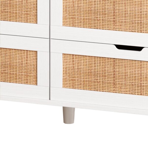 6-Drawer  Storage Cabinet with LED Lights & Power Outlet – White - Image 4