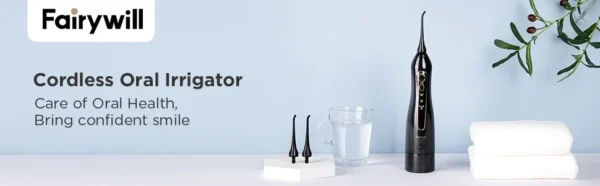Cordless Oral Irrigator & Electric Toothbrush by Fairywill – IPX7, USB, Portable - Image 9