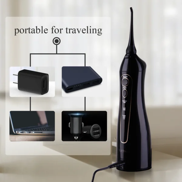 Cordless Oral Irrigator & Electric Toothbrush by Fairywill – IPX7, USB, Portable - Image 18