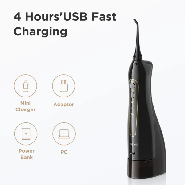Cordless Oral Irrigator & Electric Toothbrush by Fairywill – IPX7, USB, Portable - Image 16