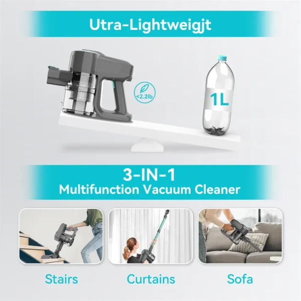 Yisora N300 Cordless Vacuum Cleaner – 20Kpa, Ultra Lightweight - Image 13