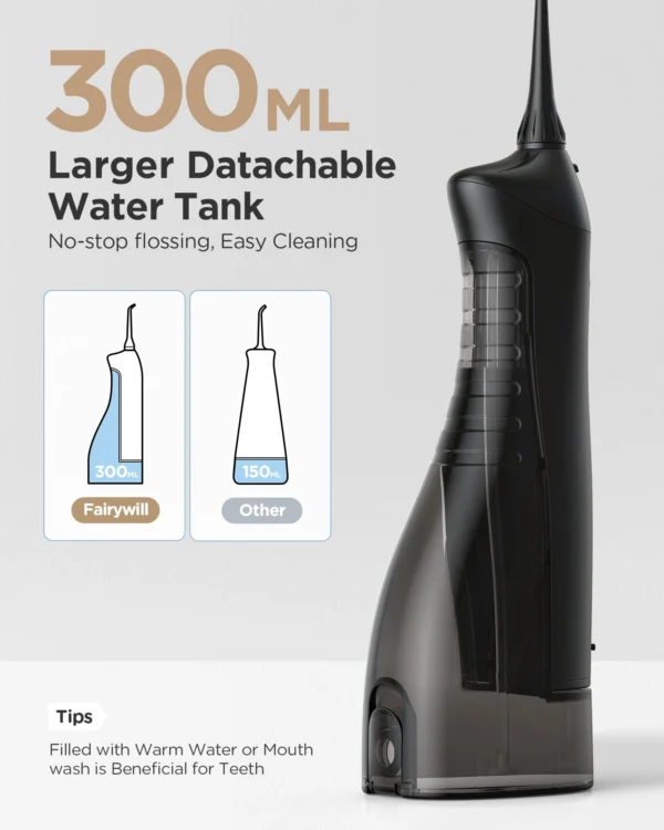 Cordless Oral Irrigator & Electric Toothbrush by Fairywill – IPX7, USB, Portable - Image 3