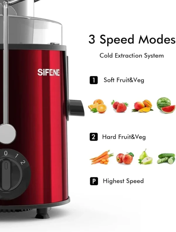Centrifugal Juicer by SiFENE – 800W, 3" Big Mouth, BPA-Free - Image 2