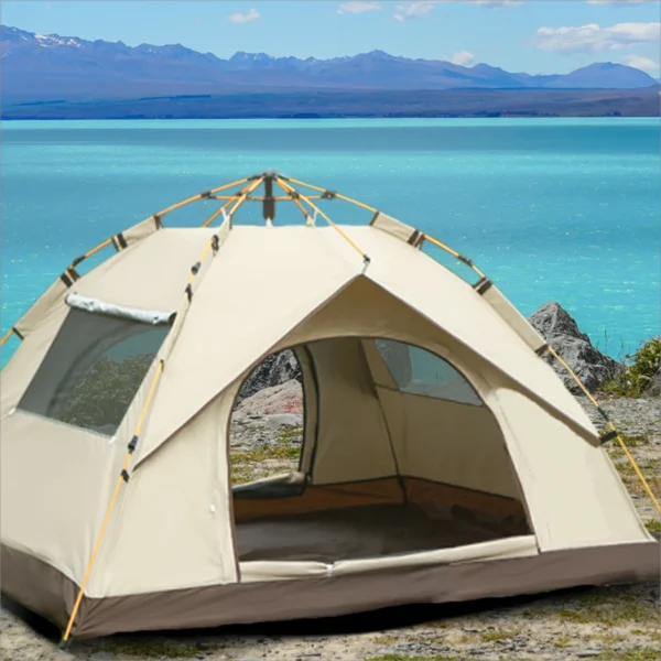 Sunshade Camping Tent – 2 Doors, 2 Windows, Waterproof, Quick Setup (3–4 Person) - Image 3