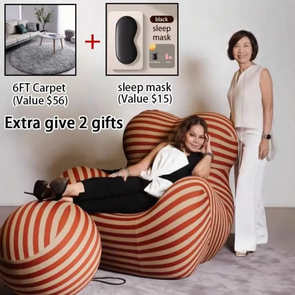 Modern Designer Lazy Floor Sofa with Ottoman – Ergonomic & Washable - Image 3