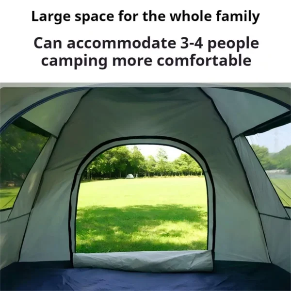 Sunshade Camping Tent – 2 Doors, 2 Windows, Waterproof, Quick Setup (3–4 Person) - Image 10