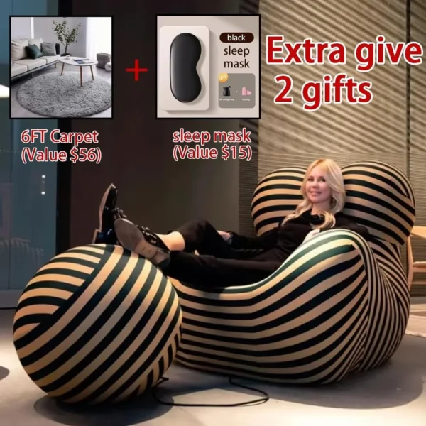 Modern Designer Lazy Floor Sofa with Ottoman – Ergonomic & Washable - Image 4