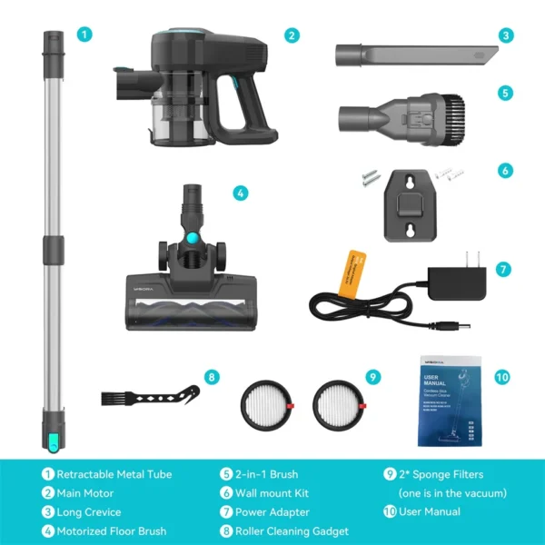Yisora N300 Cordless Vacuum Cleaner – 20Kpa, Ultra Lightweight - Image 14